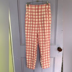 Zara super high waisted checker pant size M